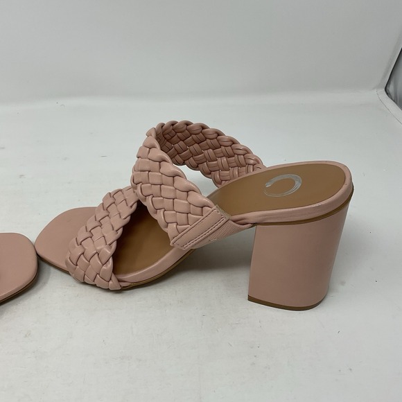 Journee Melissa Sandals Womens 8 Pink Woven Straps Block Heel Slip On Shoes - Picture 8 of 10